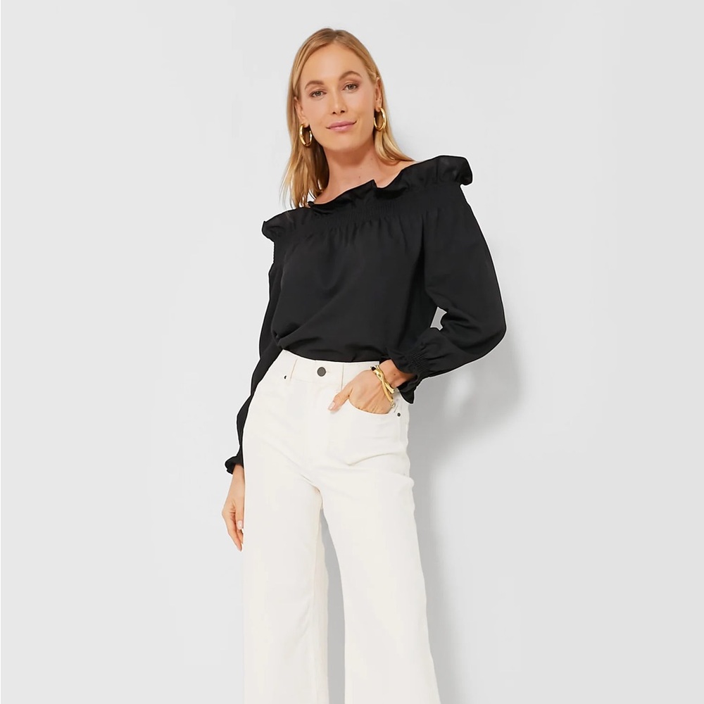 NWT Tuckernuck Marguerite Blouse Navy - XS